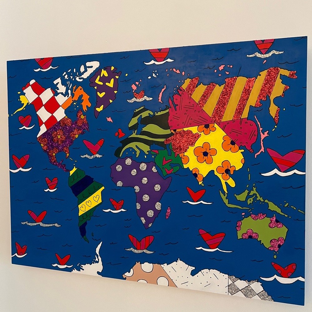 painting inspired by Britto's Small World